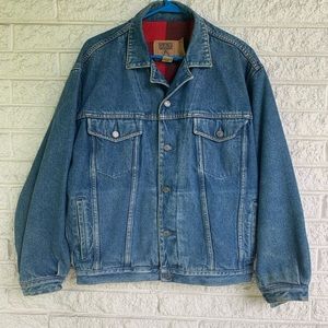90’s Vintage Denim Trucker Jacket Flannel Lining
